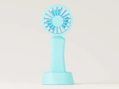 Portable Cooling Fan 3D Model Low-poly 3D model