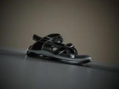 Sport Sandals Low-poly 3D model