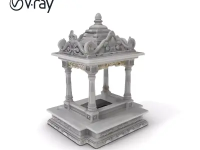 Ornate Stone Pavilion Model Pack Low-poly 3D model