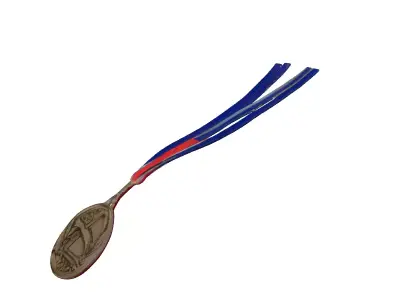 Athletic Gold Medal with Ribbon Low-poly 3D model