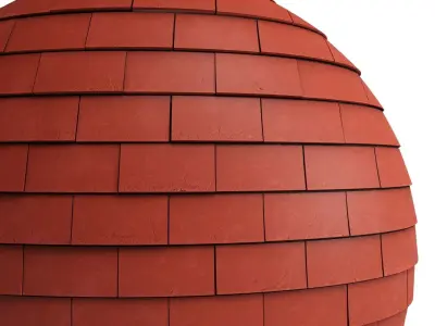 Roof Tile Materials 8- By 3 color Pbr By Sbsar 4k Low-poly 3D model