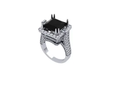 Asscher Ring 3D print model purchase