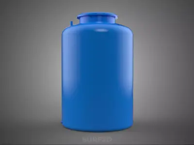 STANDARD EMPTY BLUE WATER FLUID LIQUID STORAGE CONTAINER TANK 3D model