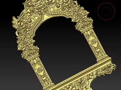 Classic frame of luxurious gold interior inlaid with gold   3D model