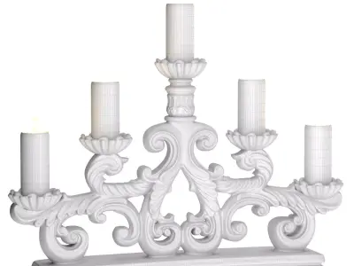 Forged Tabletop Antique Metal Classic Candlestick Candle Holder 3D model