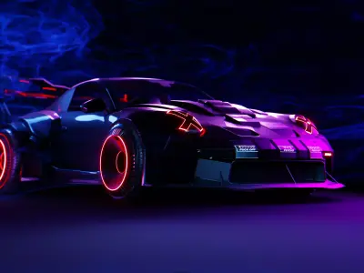 Cyberpunk styled Porsche 911 GT 3  3D model