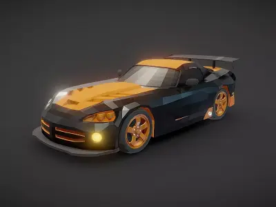 Dodge viper Lowpoly Low-poly 3D model