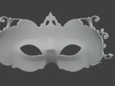 Elegant Ornamental Royal Masquerade Mask  3D print model