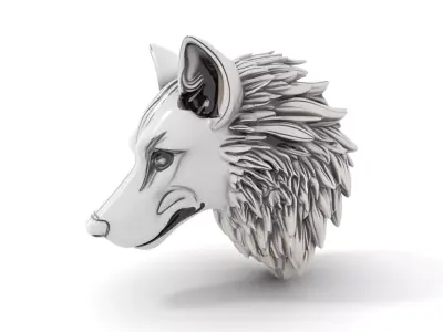 Silver Wolf Pendant model pack Low-poly 3D model