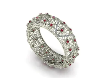 Flower Filigree Bangle  3D print model