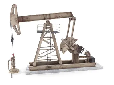 Oil Pumpjack  Weathered 3 Low-poly 3D model