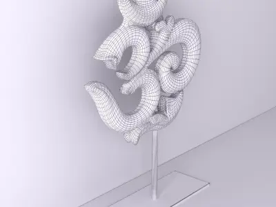 Antique Wooden Om Symbol 3D model