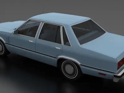 Zephyr 4dr sedan 1978 Low-poly 3D model