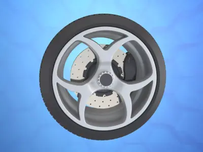 car wheels tire rim 3D model
