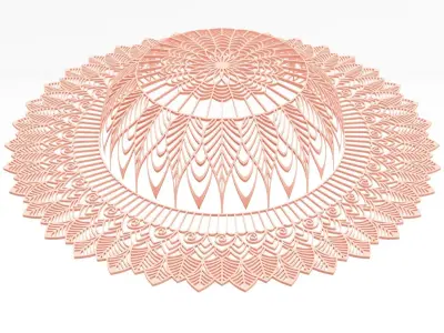 Womans Lace Hat 3D model