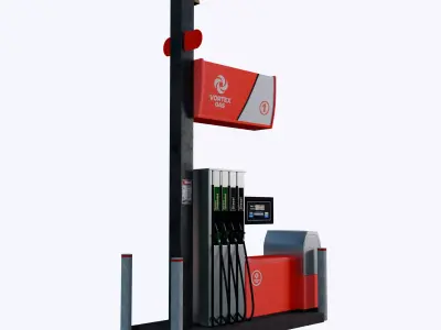 Gas Pump Game Ready PBR Low-poly 3D model