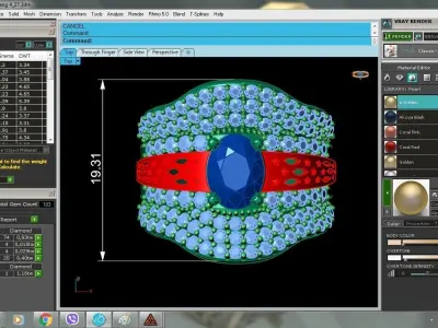 Luxury Emerald Gemstone Diamond Gold Ring 3D Model  1765 3D print model