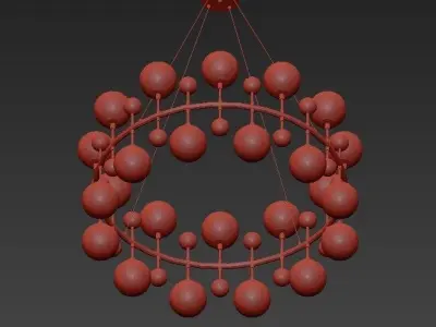 Milk Bubble Ring Chandelier 3D model