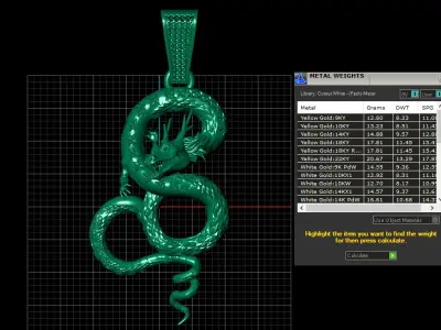 CHINESE DRAGON PENDANT 3D PRINTABLE MODEL  3D print model