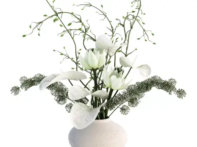 Plants Bouquet Vase Low-poly 3D model