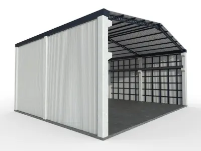 Hangar M02 Low-poly 3D model