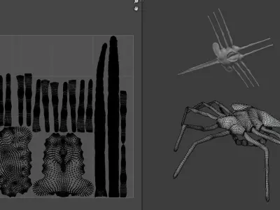 Alien spider Low-poly 3D model