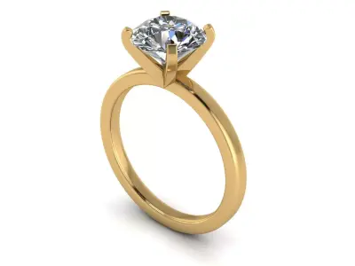 Solitaire Diamond Women Wedding Ring R1 3D print model