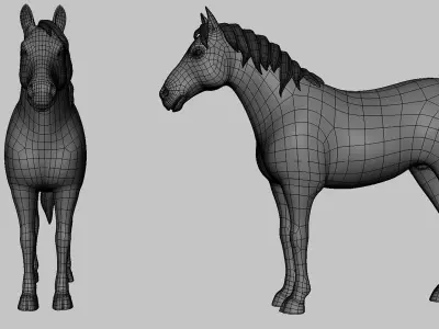 Horse Basemesh Low-poly 3D model