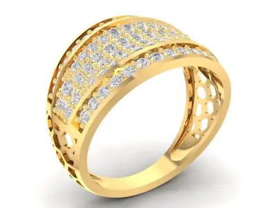 Luxury Full Pave Diamond Band Ring for Men and Women 2890 3D print model