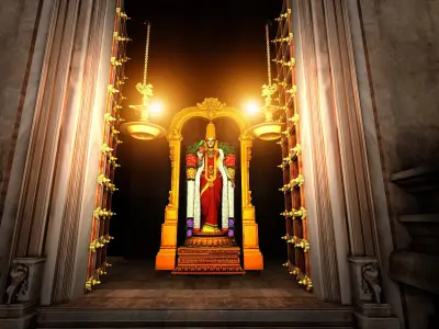 madurai meenakshi amman temple interior 3D model