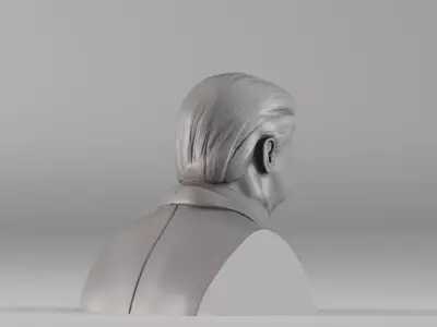 S00056 Realistic Male Bust in Suit 3D print model