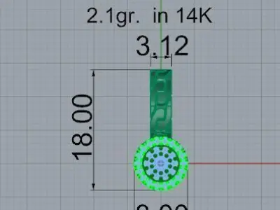 Round Halo Chain Pendant 4679 3D print model