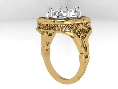 Emerald Engraving Ring 4324 3D print model