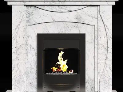 marble modern fireplace 3D model
