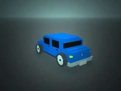 Car Voxel Low-poly 3D model