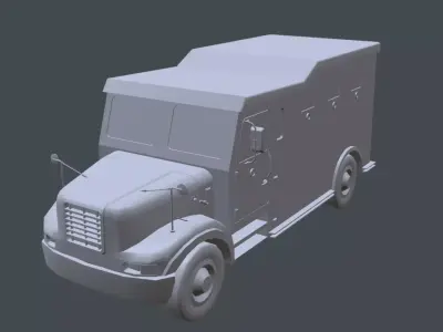 International Durastar Armored Cash Truck  Low-poly 3D model