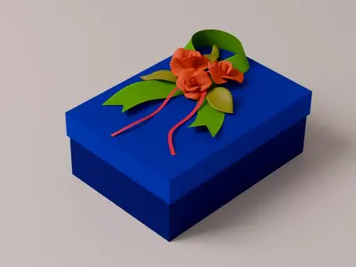 Package for Gift blue 150 x 210 x 80mm 3D model