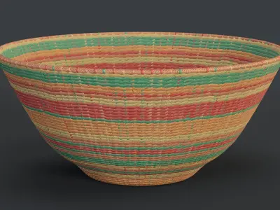 Rattan Bowl PBR Low-poly 3D model