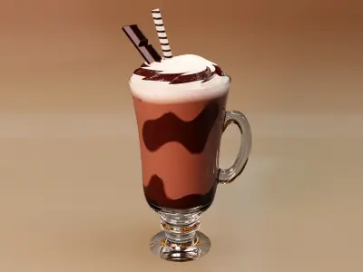 Classic Milkshake Moca Mix Coffee and Hot Chocolate Cup 3D model