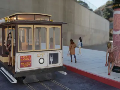 Cable Car San Francisco By SouthcalSceneries Low-poly 3D model