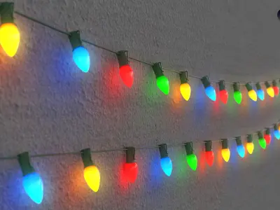 String Christmas Lights V6 Low-poly 3D model