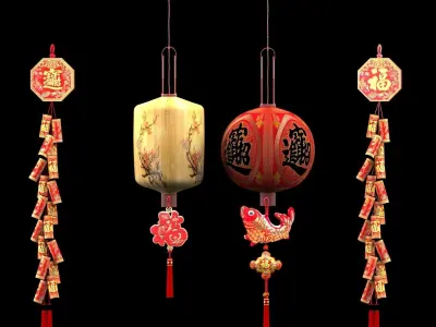 Chinese  red  lantern   3D model