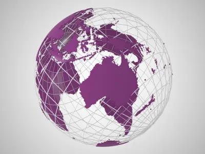 Globe News Skeleton Dark Purpal 3D model