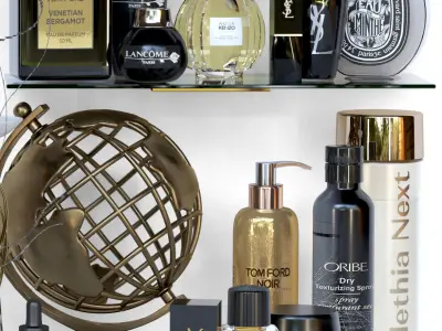 A set of luxury cosmetics for the bathroom 3D model