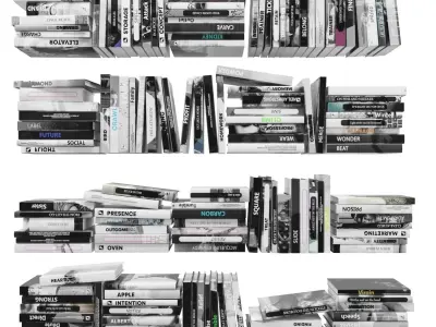 Books 150 pieces 2-4-4 Low-poly 3D model