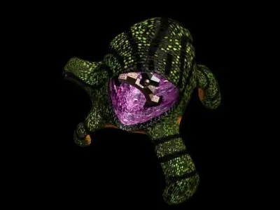 Mechanics-heart creature Hodun Low-poly 3D model