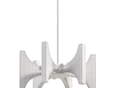 Genesis Acrylic and Antique Brass 8 Light Chandelier 3D model