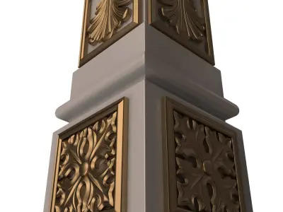 Stair Baluster 08 Low-poly 3D model
