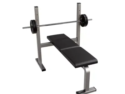 Bench press rack Low-poly 3D model
