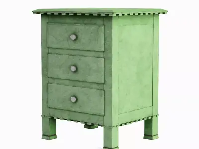 Old Wooden Dresser A 04 Low-poly 3D model